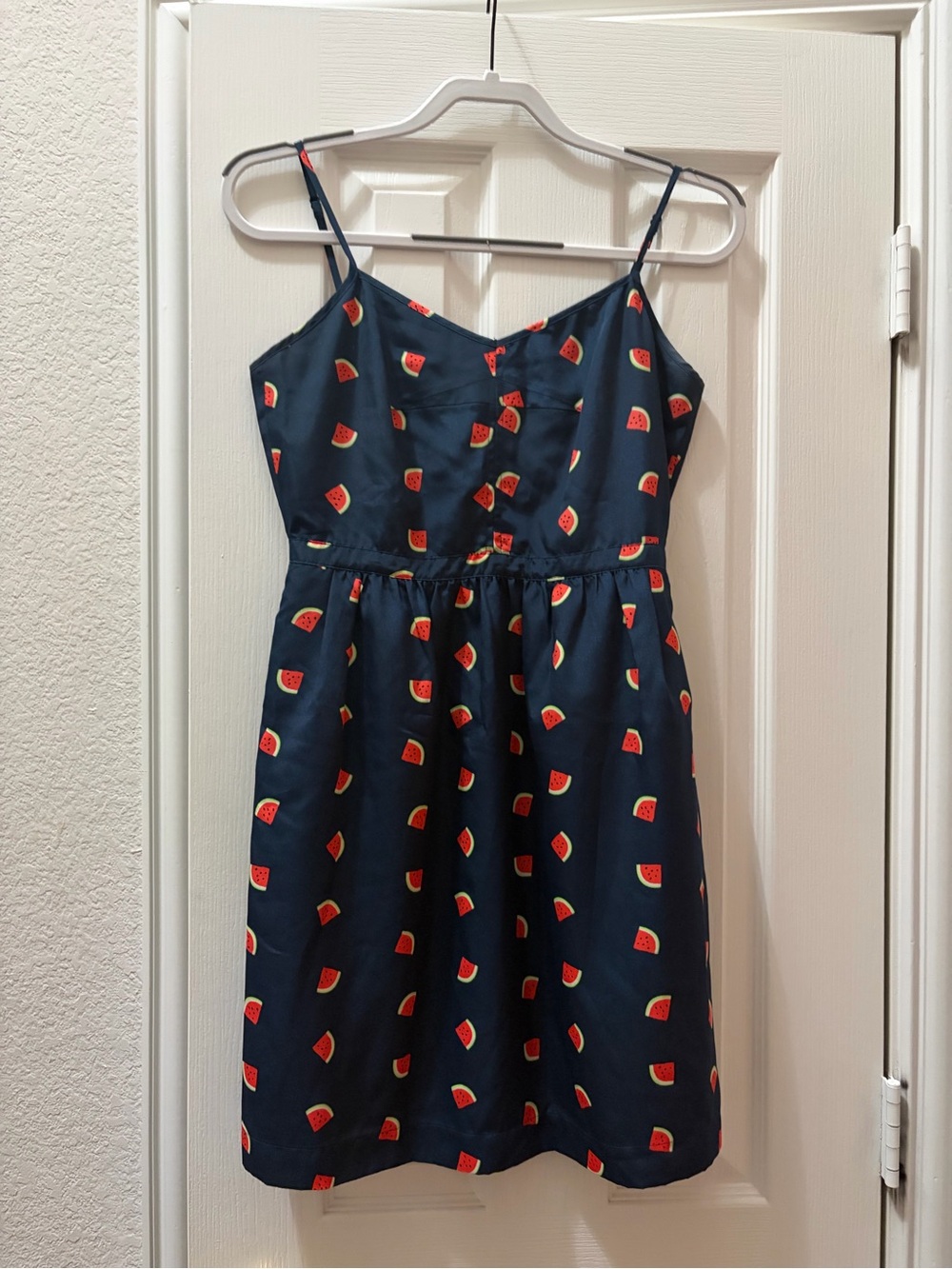 J Crew Watermelon Print Spaghetti Strap Dress